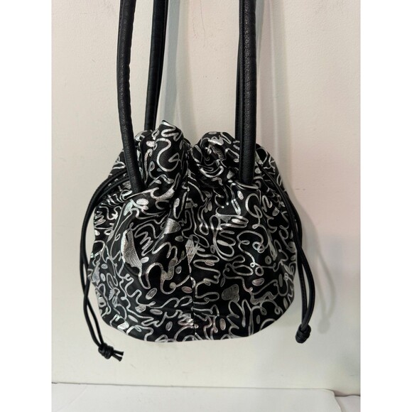 SAMIR VINTAGE MADE IN USA LEATHER DRAWSTRING BAG new - Picture 1 of 5